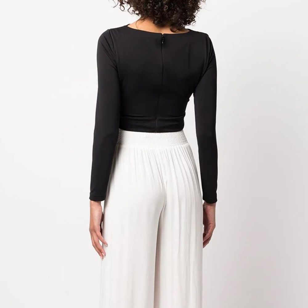 Alice + Olivia Amelie Twist Tie Top in Black Size Medium - Picture 2 of 10